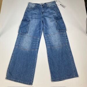 PTCL Wide Leg Cargo Jeans Womens 29‎ Blue Denim Ethical Brand New with Tags
